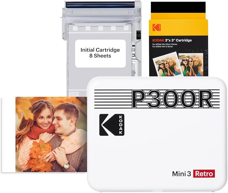 Kodak Mini 3 Retro 3x3 Portable Photo Printer 38 Sheets Bluetooth iOS Android