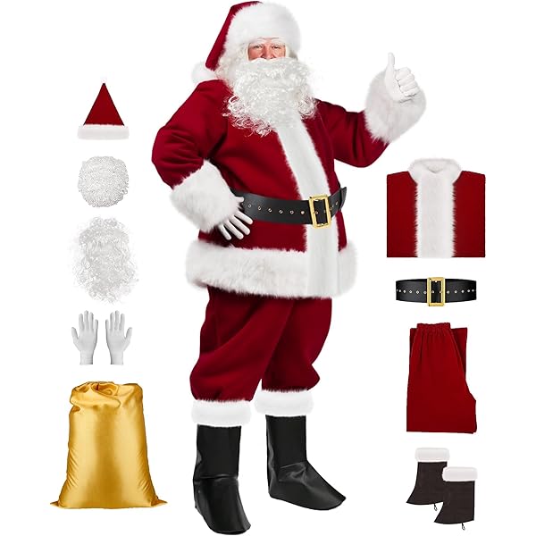 Amazon.com: Lormaka Christmas Santa Claus Costume Shoulder Carry