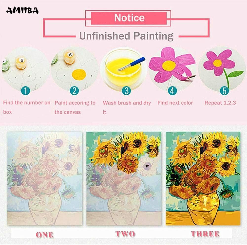 Amiiba DIY Paint by Numbers Kits, I am Tiger, A Cute Cat Painting 16x20 inch Acrylic Painting by Number Wall Art Crafts (Cat - Image 3