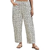 RITERA Plus Size Pants for Curvy Women Summer Palazzo Pants Drawstring Beach Harem Trouser Vacation Pants with Pockets XL-5XL