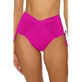 BECCA Women's Color Code High Waist Bikini Bottom, Cheeky Coverage, Swimwear Separates