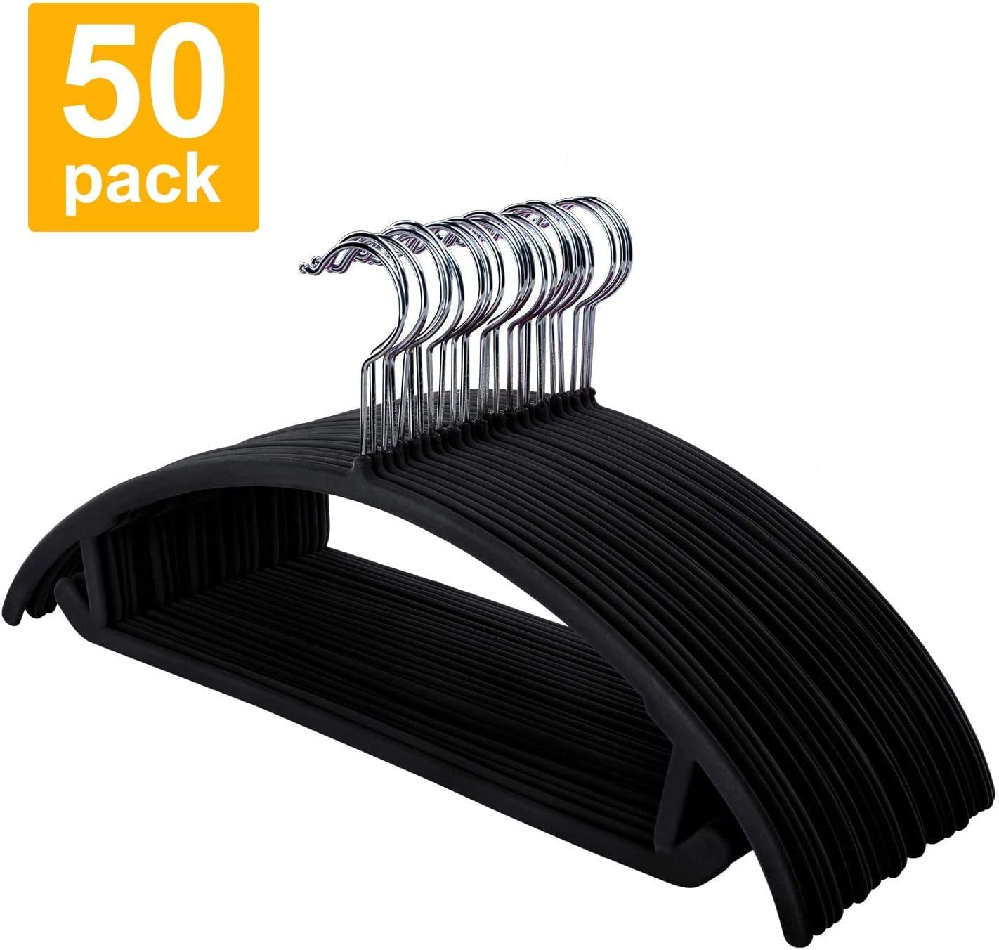 HOUSE DAY Premium Velvet Hangers 50 Pack No Shoulder Bumps