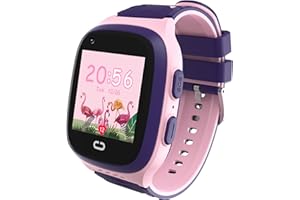 TIXPC 4G Kids Smart Watch for Girls Toys with GPS Tracker SIM Card WiFi Location Cell Phone SOS Calling Waterproof Voice Chat Touch Screen Alarm Clock for Ages 5-12 Kids Birthday Gifts (Pink)