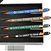 BSHELLOE Photographer Gifts, Photography 2-in-1 Stylus Ballpoint Pen Set, 1.0mm Black Ink (4 Pens with 4 Refills)