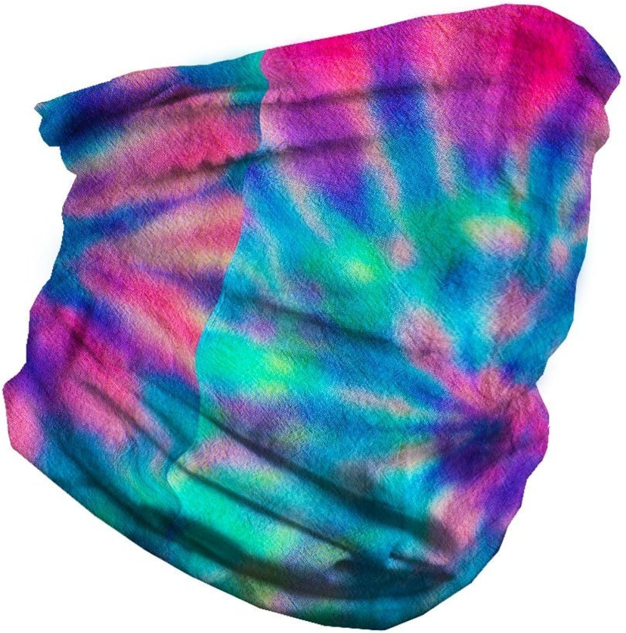 iHeartRaves Spiral Tie Dye Multi-Functional Face Cover Seamless Bandana: Clothing