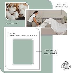 Linen Home 100% Cotton Percale Weave Fitted