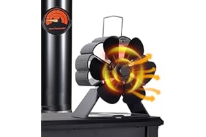 Xiongxiong Wood Stove Fan 6 Blade Fireplace Fan for Wood Burning Stove,Heat Powered Stove Fan Komin Log Wood Stove Accessories,Silent Operation Circulating Warm Air(Non Electric)