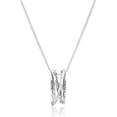 Dicksons The Serenity Prayer Double Mobius Ring Silver Plated Pendant Necklace - 18 inch Chain