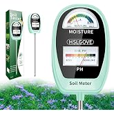 HSLGOVE Soil Test Kit, 2-in-1 Soil Moisture Meter/Soil PH Meter, Dual Screen Soil Tester, Soil Moisture Meter for Plants Watering/Gardening for Lawn,Farm Indoor&amp;Outdoor Use-Apple Green