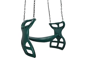 Swing Set Stuff Inc. Glider with Coated Chains & SSS Logo Sticker Playground Attachment, Green