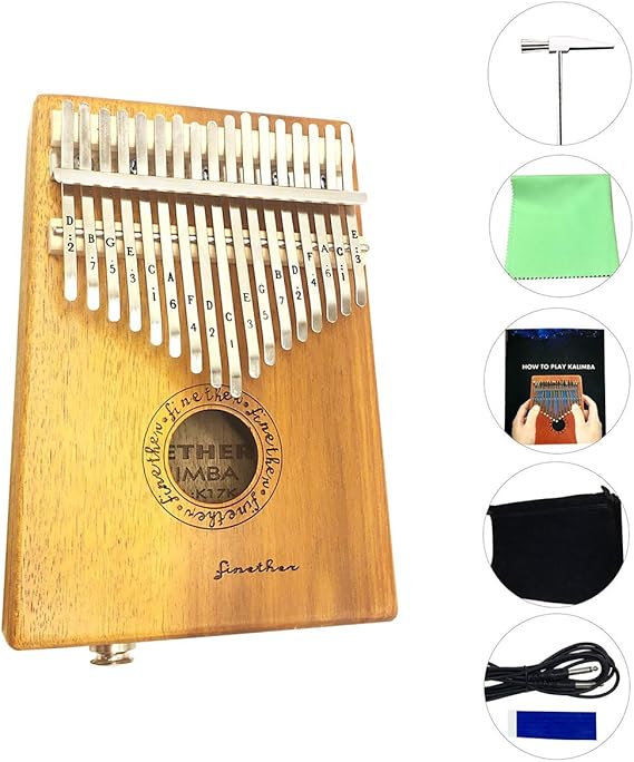Amazon カリンバ 親指のピアノ アフリカ楽器 Kalimba 17鍵のカリンバ 手作り木製 相思木 木の色 癒し