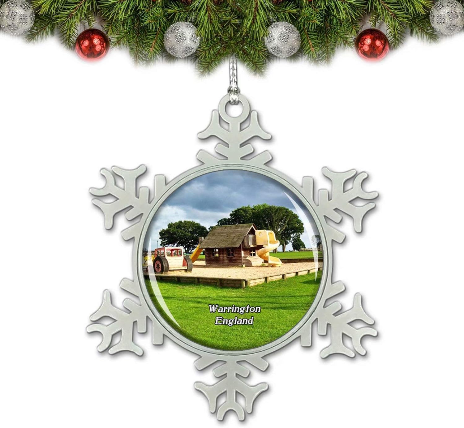 Umsufa Warrington Apple Jacks Adventure Farm UK England Christmas Ornament Tree Decoration Crystal Metal Souvenir Gift