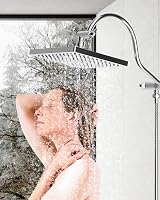 Hibbent 8 Inch Rain Shower Head Stainless Steel Chrome Square Swivel view 6