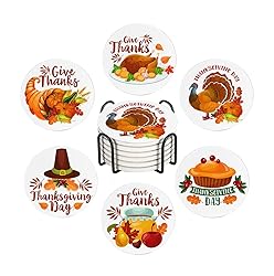 Thanksgiving Day Drink Absorbent Coasters with