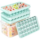 Ice Cube Tray with Lid and Bin - 3 Pack for 0.95 Inch Mini Ice Balls | Makes 84 Small Ice Balls with BPA-free Trays and Storage Bin, Ideal for Juice, Soda, Coffee and Cocktails