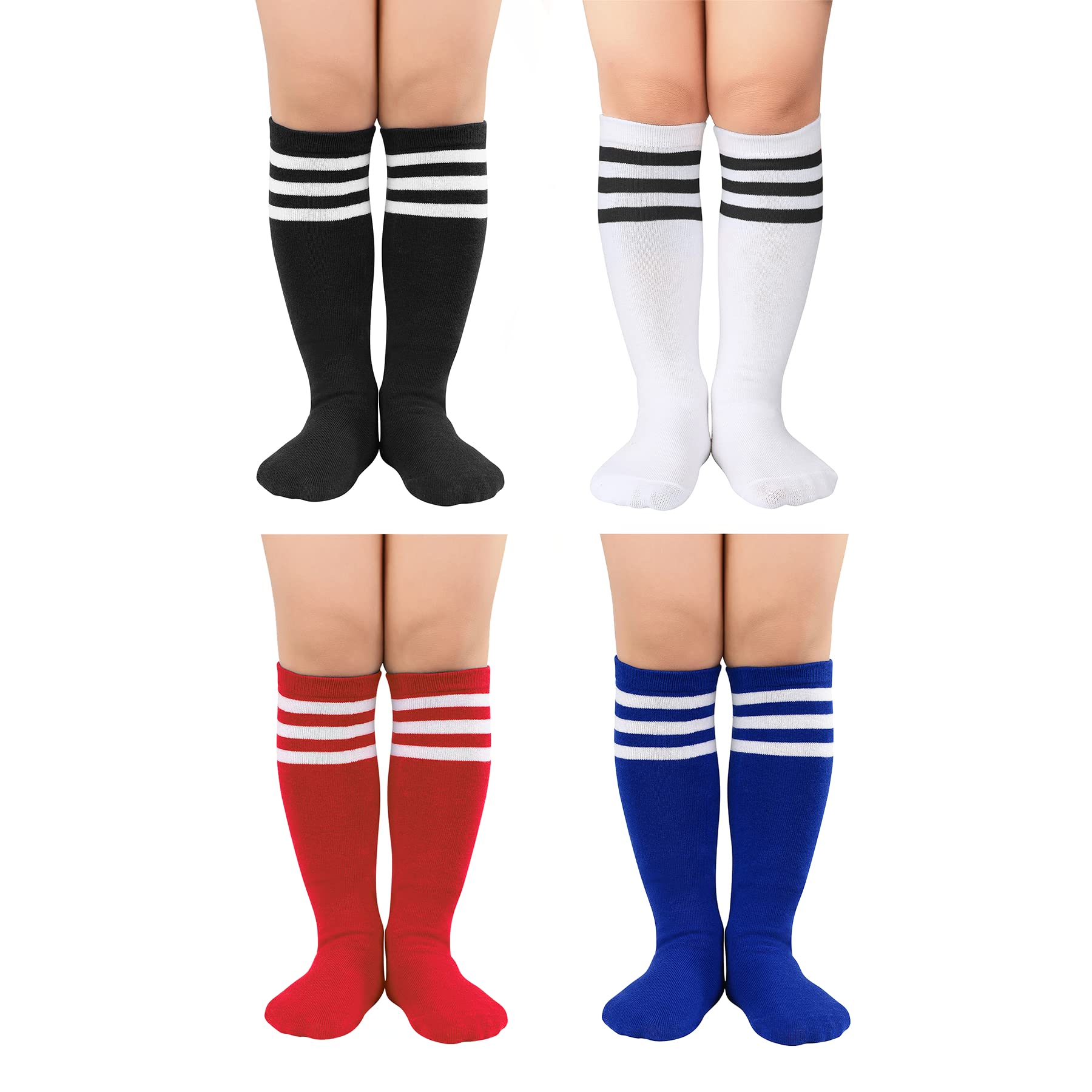 Zando 4 Pairs Toddler Knee High Socks