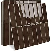 MORCART 10PCS Thicker Design Peel and Stick Backsplash, 11.8" x 11.8" Brown | 3D Adhesive Waterproof Wall Tiles for Kitchen, Bathroom, Living Room, Laundry Room, Subway Tiles