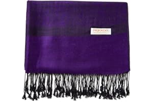 Becolored Paisley Scarf Shawl Jacquard Wrap Stole Two Tones Vintage Soft Lightweight With Fringes Reversible