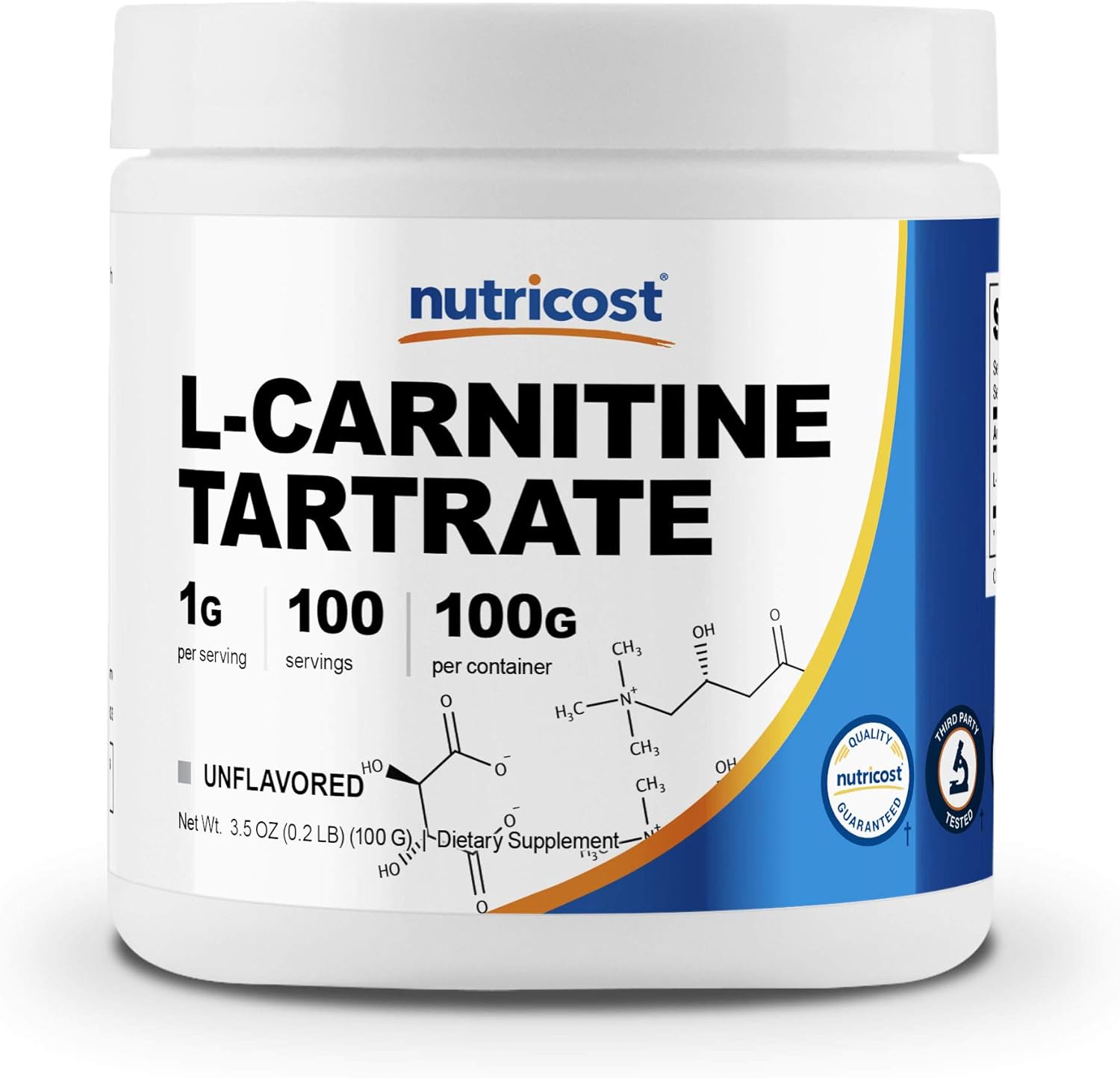 Nutricost L-Carnitine Tartrate Powder (100 Grams) - 1 Gram per Serving; 100 Servings: Health & Personal Care
