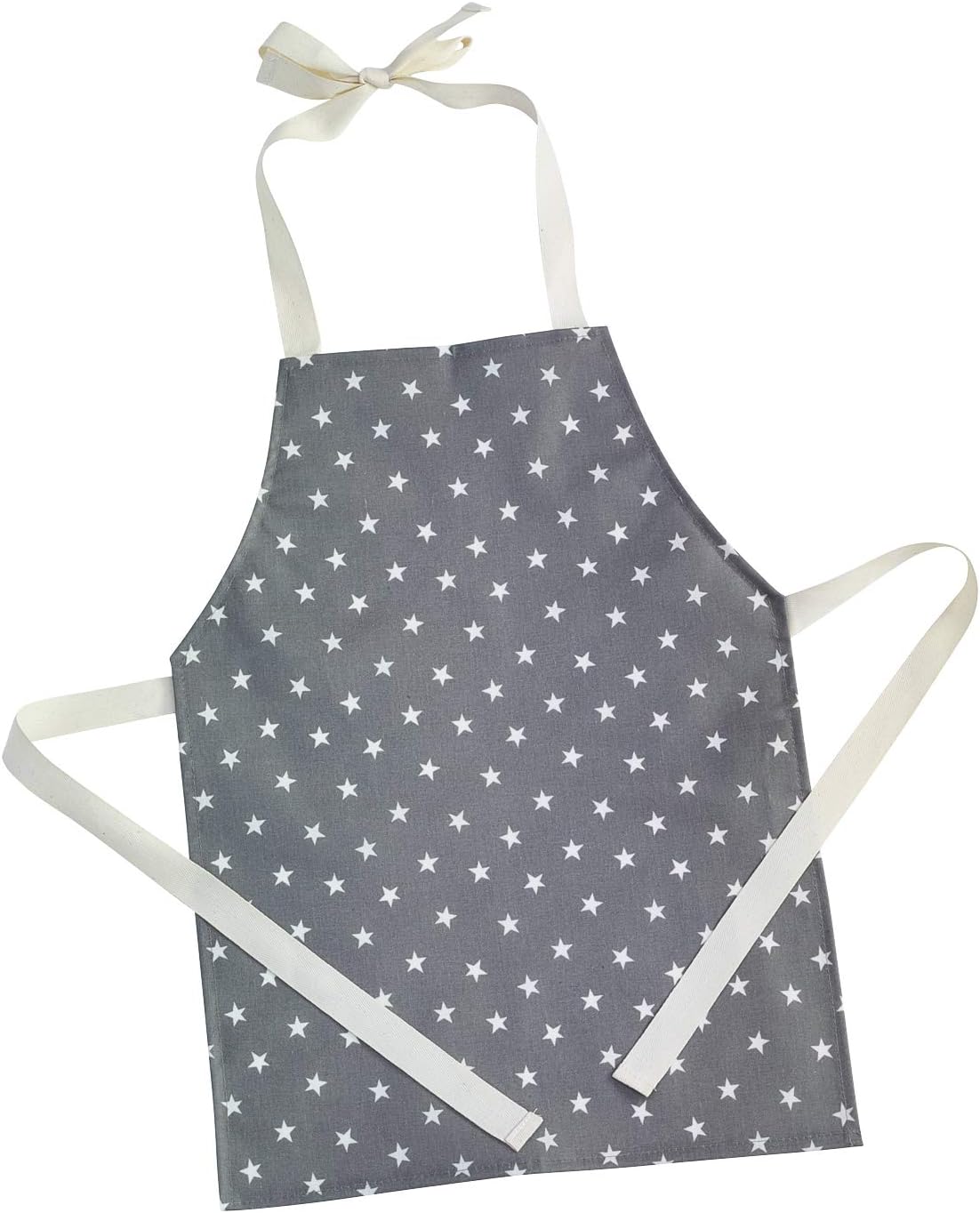 Messy Me Comfortable Wipe Clean Apron - Ideal for Kids' Painting, Baking & Art - Waterproof Apron (Grey Stars, Mini)