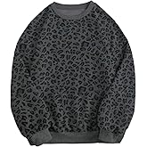 SOLY HUX Women's Plus Size Leopard Sweatshirt Cheetah Print Long Sleeve Crew Neck Casual Pullover Fall Tops