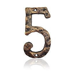 5.5 Inch House Numbers, Cast Iron Home Address