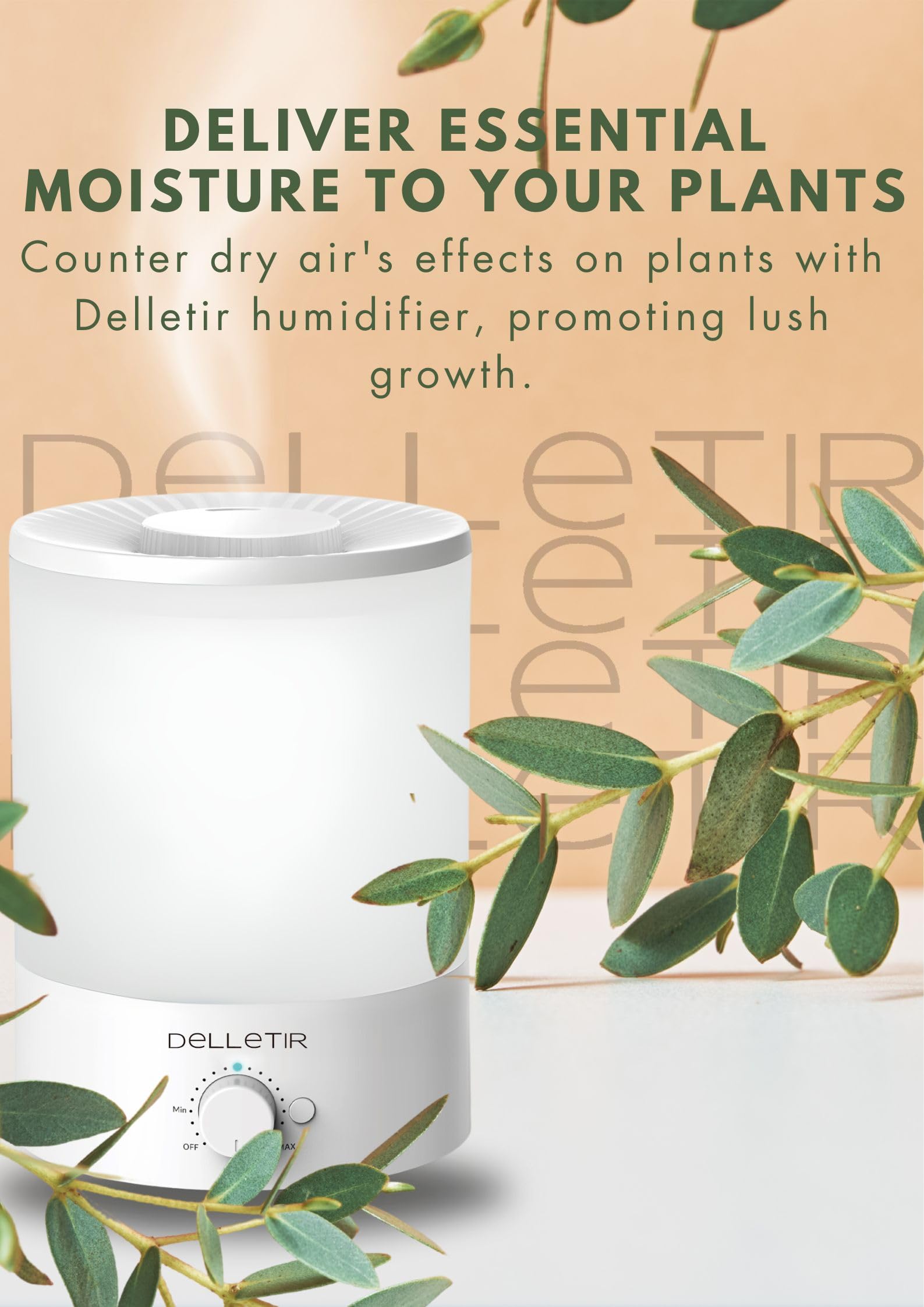 Delletir Cool Mist Humidifiers for Babies, Bedroom, Nursery, Home and Office | Super Quiet Ultrasonic Vaporizer, Large Top-Refill 3.5L, Essential Oil Diffuser, Auto Off, Easy Clean