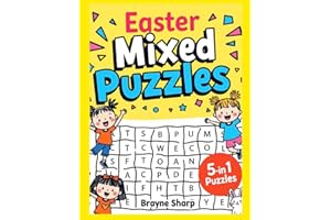 Easter Mixed Puzzles for Kids: Brain Games 5-In-1 Puzzle Book for Children | Activity Book with 60+ Mazes, Word Search, Sudok