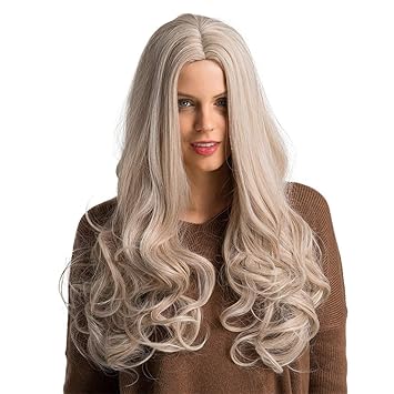 Prettyia Soft Synthetic Fiber Wig Long Straight Cosplay Wigs With