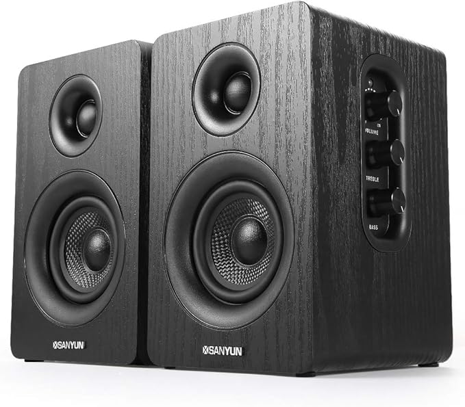 Sanyun SW208 3" Active Bookshelf Speakers 25w x 2 Powered