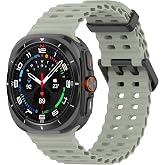 Anrir Silicone Bands Compatible with Samsung Galaxy Watch Ultra 47mm Men Women, Soft Silicone Wristbands Waterproof Replacement Strap for Galaxy Watch 7 Ultra 2024-Grey Green