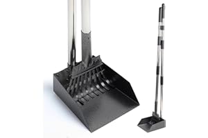 THRISEED Dog Pooper Scooper, Durable Dog Poop Tray and Long Handle Rake Set for Large Medium Small Dogs, Heavy Duty Pet Suppl