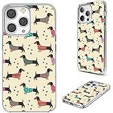 AKORAVO for iPhone 15 Pro Case for Women Girl Men, Full Protective Shockproof Slim Soft TPU Clear Phone Cover Cases Design for iPhone 15 Pro 6.1,Cute Cartoon Animal Pet Dog Dachshund Paw