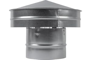 REPA MARKET 5" Inch Round Galvanized Steel Roof Cap with Mesh - Weather-Proof Chimney Cover with Side Wall - Fireplace Duct Rain Guard - Exhaust or Supply Ventilation Top Cover - Perfect Insulation Protector Cap