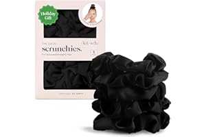 Kitsch Lot de 5 chouchous en satin pour femme – Élastiques à cheveux sans plis pour filles | Chouchous pour tous types de cheveux et textures, parfaits pour le jour ou la nuit, accessoires de cheveux