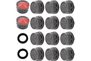 LITOEXPE 20 Pack Faucet Aerator, Faucet Flow Restrictor with Washers Replacement Parts Insert Sink Aerator for Bathroom or Kitchen, (Red, 2.2 GPM)