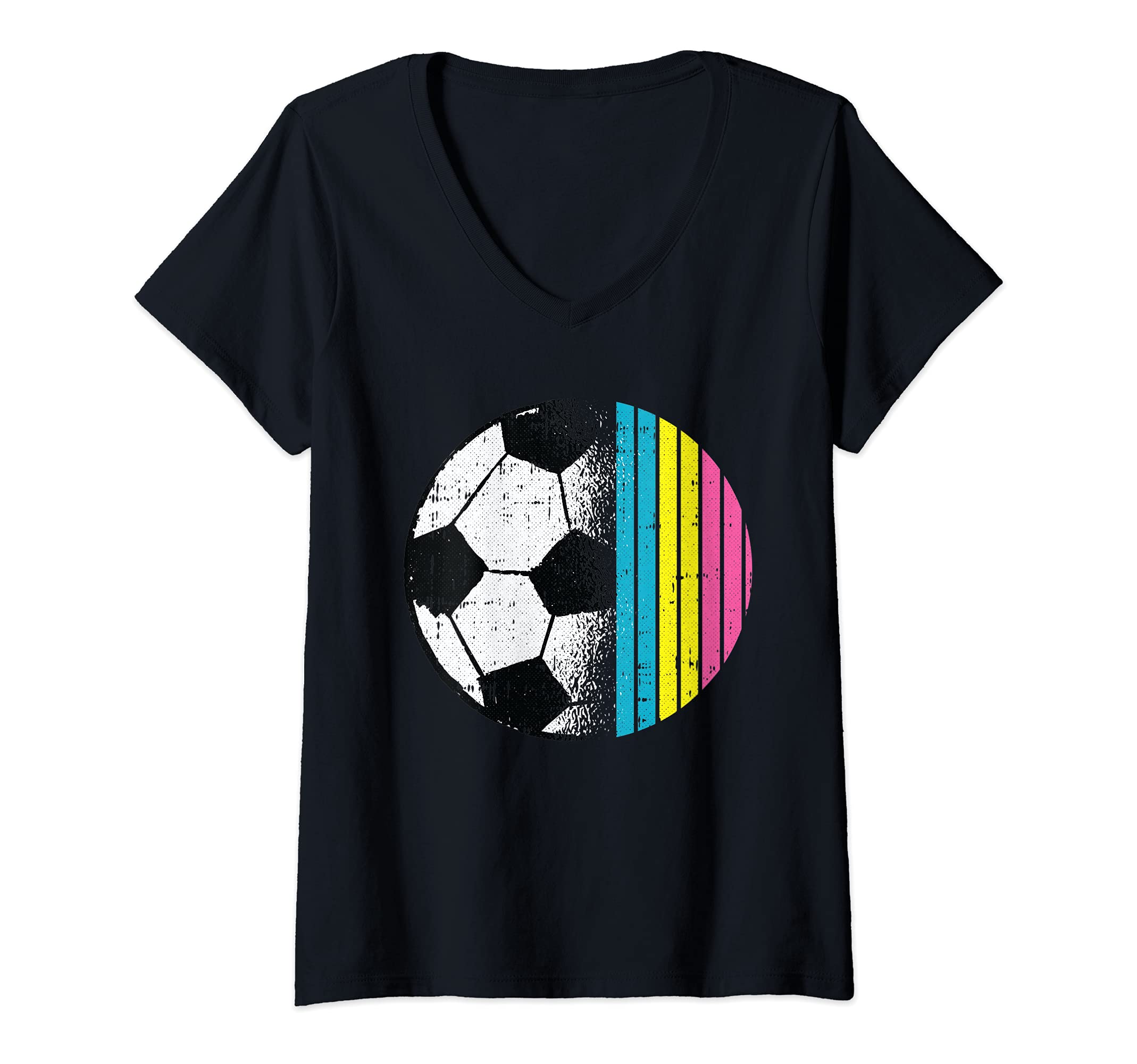 Womens Soccer Ball LGBT-Q Pansexual Pride Sport Fan Player Ally V-Neck T-Shirt