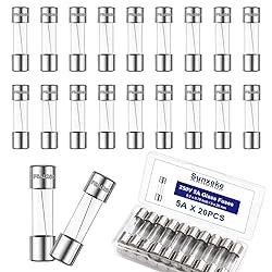 Sunxeke 20PCS F5AL250V 5 x 20mm Fast Blow Glass