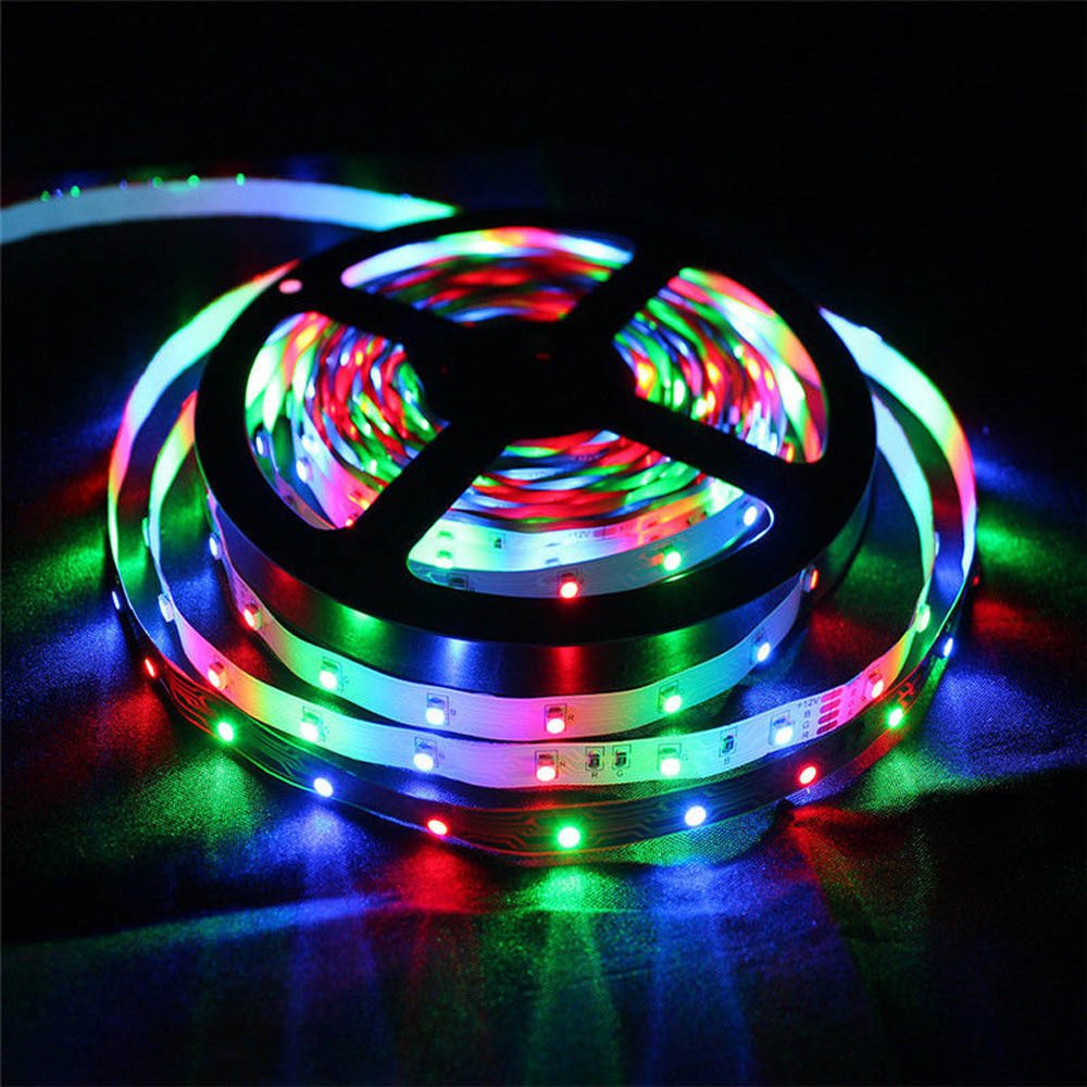 ABCOnline LED Strip Lights, 5M RGB 3528 Color Changing Rope Lights Non Waterproof LED SMD Strip Light Kit+44 Key IR Remote Controller (5M, Colorful)