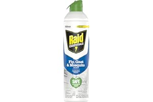 Raid Essentials Fly, Gnat, and Mosquito Killer Aerosol Spray, Safe for Use Around Children and Pets, 10 oz