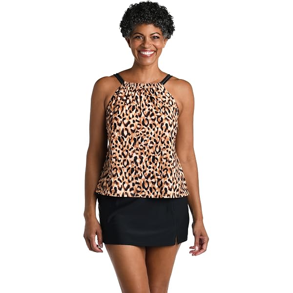 Anne Cole Plus Size Tri Tankini Top | Underwire Surplice Style With Removable Cups - Multi-colored