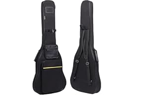 PPOPPO 39 40 Inch Electric Guitar Gig Bag, 0.35" Thick Padded Oxford Fabric, Waterproof & Shockproof Gig Bag, Multi-Pocket Design with Shoulder Straps & Side Handle​, Sleek Black Design