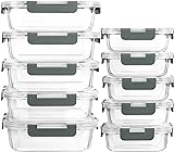 [10-Pack] Glass Meal Prep Containers with