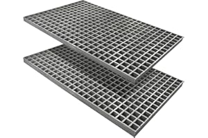 Natotela 2 Pack 36x24x1.2in Fiberglass Molded Grating,Heavy Duty FRP Industrial Grating Panel Non-Slip Concave Surface 1.5''x