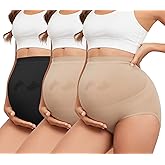 Y25D Maternity Underwear Seamless High Waisted Maternity Panties Over Bump Pregnancy Belly Support