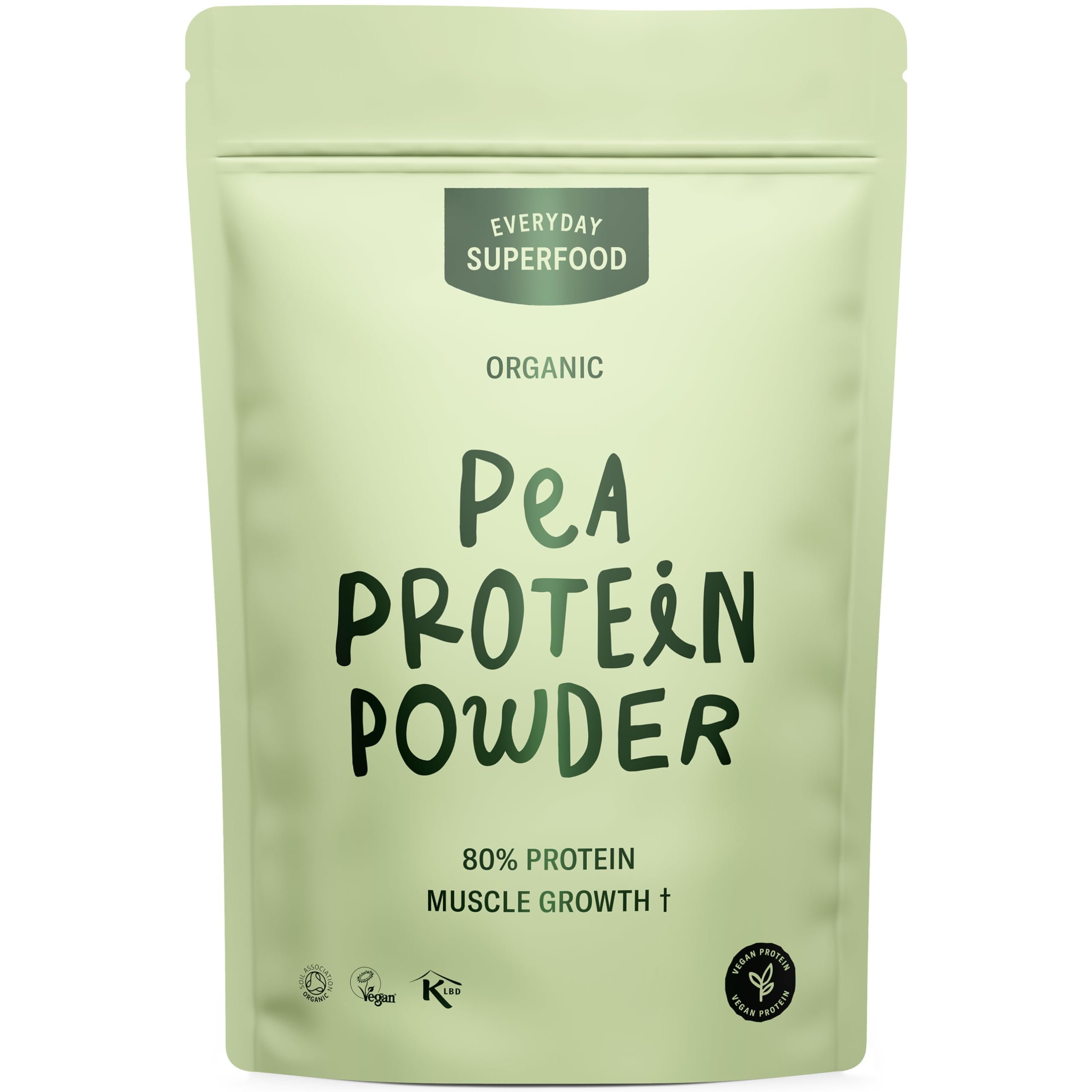 Everyday Superfood Organic Pea Protein Powder 900g | 84% Pea Protein | Lab-Tested for Heavy Metals | Unflavoured | Pre-Workout & Post-Workout | Vegan & Kosher