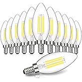 MAXvolador Dimmable E12 LED Candelabra Bulbs 60W Equivalent, Daylight White 5000K, 600LM Chandelier Light Bulb, B11 LED Candle Light Bulbs, 12 Pack