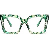 bullabulling Oprah Style Square Reading Glasses Blue Light Blocking for Women Men Ladies Summer Readers