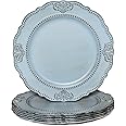 Spsyrine Antique Blue Charger Plates Set of 6, 13" Chargers for Dinner Plates, Wedding, Banquets, Party