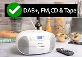 Denver TDC-280 Portable Radio CD Tape Cassette Player DAB+ FM Clock view 2